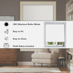 Lister Cartwright Blackout Plain Roller Blinds Windows Blind Child Safety Included (White, 60 Cm Width X 160 Cm Drop) - thumbnail 6