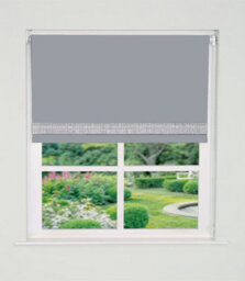 Straight Diamante Edge Border Blackout Roller Blind 165Cm Drop X 140Cm Red