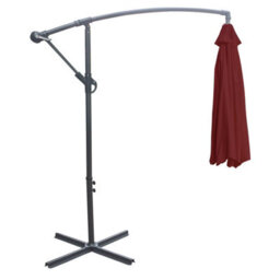 Sundaze Wine Red 3M Garden Banana Parasol Cantilever Umbrella Sun Shade Hanging Patio With Base Weights - thumbnail 4