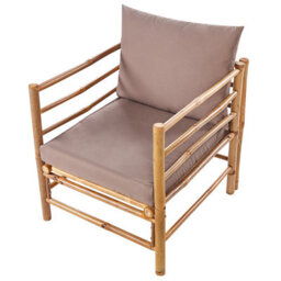 Beliani Garden Lounge Set With Table 4 Seater Cerreto Taupe Bamboo - thumbnail 9