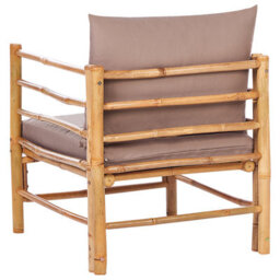 Beliani Garden Lounge Set With Table 4 Seater Cerreto Taupe Bamboo - thumbnail 8