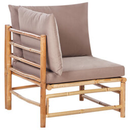 Beliani Garden Lounge Set With Table 4 Seater Cerreto Taupe Bamboo - thumbnail 5