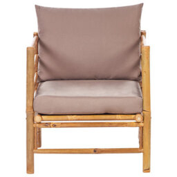 Beliani Garden Lounge Set With Table 4 Seater Cerreto Taupe Bamboo - thumbnail 7