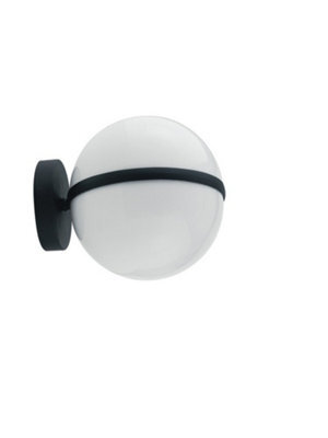 Luminosa Lighting Luminosa Orbit Outdoor Globe Wall Light Black, Ip44 25X20Cm