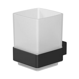 Affine Bathroom Wc Tumbler Toothbrush Holder Black Square Wall Mounted Stylish Modern - thumbnail 2