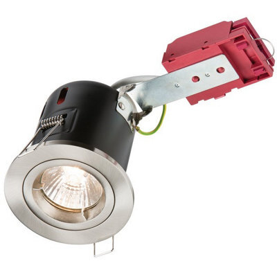 Luminosa Lighting Luminosa Fixed Gu10 Ic Fire-Rated Downlight In Brushed Chrome, 230V 50W