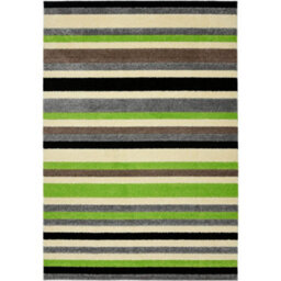 The Rugs Alya Collection Washable Rugs & Runners Striped Design In Green   117G - thumbnail 1