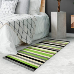 The Rugs Alya Collection Washable Rugs & Runners Striped Design In Green   117G - thumbnail 4