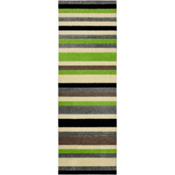 The Rugs Alya Collection Washable Rugs & Runners Striped Design In Green   117G - thumbnail 3