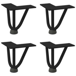 Berkfield Hairpin Legs For Coffee Table 4 Pcs Black 10 Cm Solid Steel - thumbnail 2