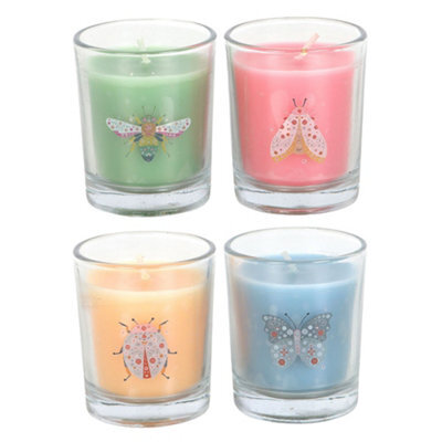 Something Different Mandarin & Bergamot Floral Bug Scented Candle (Pack Of 4) Multicoloured (One Size) - image 1