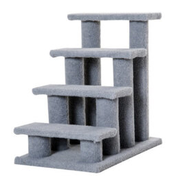 Pawhut Dog Steps For Bed 4 Step Pet Stairs For Sofa Dog Cat Climb Ladder Grey - thumbnail 2