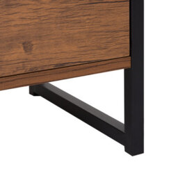 Beliani Industrial Bookcase With 3 Drawers, Dark Walnut Effect And Black Steel Frame, 158 X 61 X 32 Cm - thumbnail 8