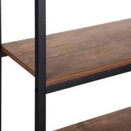 Beliani Industrial Bookcase With 3 Drawers, Dark Walnut Effect And Black Steel Frame, 158 X 61 X 32 Cm - thumbnail 7