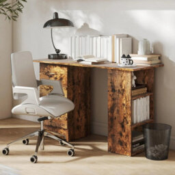 Computer Desk With Drawers Home Office Writing Table Rustic Brown 120X49Cm - thumbnail 5