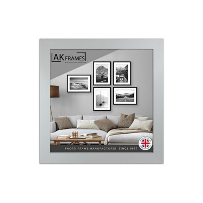 "AK Frames Sleek 9X9"" Silver Thin Modern Picture Frame - Slim And Design For Posters, Prints And Photos - Elegant Wall Frame Decor" - image 1