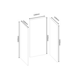 Splashwall Elite 3 Panel Mpc Wall Panel Kit (L)2420mm (W)1200mm - Smoked Marble - thumbnail 2