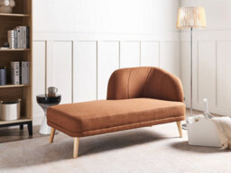 Beliani Right-Hand Chaise Longue Tanlay Fabric Golden Brown - thumbnail 2