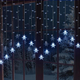 Globrite 104 Snowflake Cool White Led Curtain Light Festive Decor - Plug-In Window Fairy Lights With 8 Modes & Remote Control - thumbnail 1