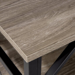 Wyld And Coco Industrial Coffee Table Taupe Wood Veneer Top Black Metal Frame 120 X 61 Cm - thumbnail 7