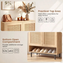 108Cm 6-Tier Rattan Shoe Cabinet - thumbnail 3