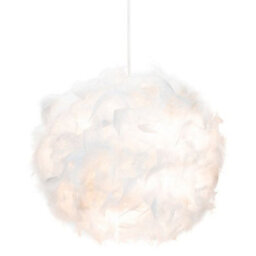 Happy Homewares Eye-Catching And Designer Small White Feather Decorated Pendant Lighting Shade - thumbnail 2