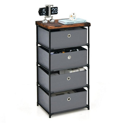4 Drawer Fabric Chest Storage 4-Tier Organizer Tower Dresser With Drawers - image 1