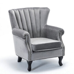 Upholstered Velvet Wing Back Retro Armchair Queen Anne Chair Lounge Sofa - thumbnail 6