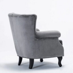 Upholstered Velvet Wing Back Retro Armchair Queen Anne Chair Lounge Sofa - thumbnail 5