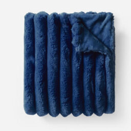 OHS Jumbo Faux Fur Fleece Throw Ribbed Fluffy Blanket - 120 X 150Cm - thumbnail 4