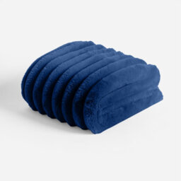 OHS Jumbo Faux Fur Fleece Throw Ribbed Fluffy Blanket - 120 X 150Cm - thumbnail 3