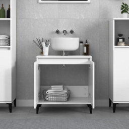Berkfield Sink Cabinet White 58X33X60 Cm Engineered Wood - thumbnail 3