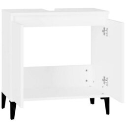 Berkfield Sink Cabinet White 58X33X60 Cm Engineered Wood - thumbnail 7