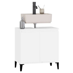 Berkfield Sink Cabinet White 58X33X60 Cm Engineered Wood - thumbnail 4