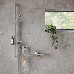 Smedbo Chromed Stainless Steel Storage Basket For Shower Riser Rail - thumbnail 2