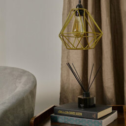 Valuelights Pair Of Diablo Geometric Gold Metal Basket Cage Ceiling Light Shades And Bulbs (D)21Cm - thumbnail 3