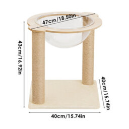Thehotsale Freestanding Cat Climbing Tower With Acrylic Capsule And 2 Scratching Posts - thumbnail 9