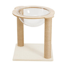 Thehotsale Freestanding Cat Climbing Tower With Acrylic Capsule And 2 Scratching Posts - thumbnail 6