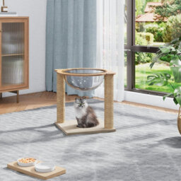 Thehotsale Freestanding Cat Climbing Tower With Acrylic Capsule And 2 Scratching Posts - thumbnail 3