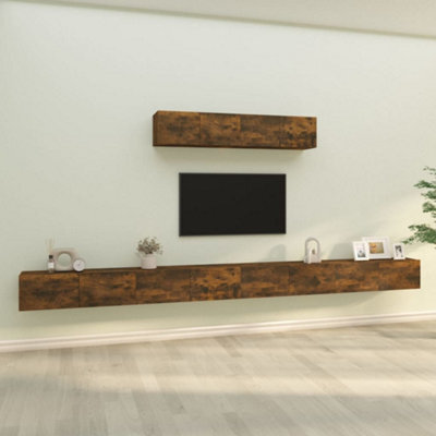 Berkfield 4 Piece Tv Cabinet Set Smoked Oak Engineered Wood - image 1