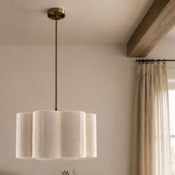 CGC Interiors Cgc Caterina Scalloped Cream Fine String Drum Lampshade Large 40Cm - thumbnail 5