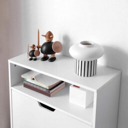 Songmics Vasagle Shoe Storage Cabinet, 2 Flip-Open Doors, Adjustable Divider, 3 Levels, Holds 8-12 Shoes, With Open Shelf, White - thumbnail 6