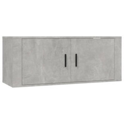 Berkfield 3 Piece Tv Cabinet Set Concrete Grey Engineered Wood - thumbnail 4