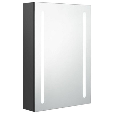 Berkfield Stylish Led Bathroom Mirror Cabinet Grey 50X13X70 Cm - image 1