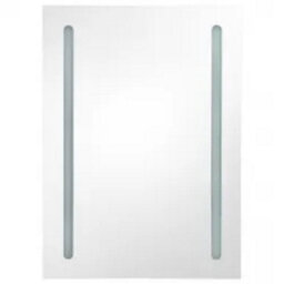 Berkfield Stylish Led Bathroom Mirror Cabinet Grey 50X13X70 Cm - thumbnail 4