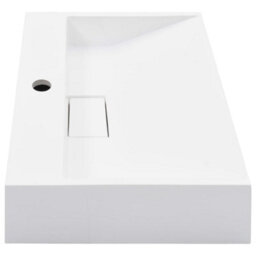 Berkfield Chic Wash Basin 50X38X13 Cm Mineral Cast/marble Cast White - thumbnail 5