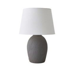 Valuelights Clint Linen Tapered Shade Grey Etched Hand Finished Ceramic Table Lamp With Bulb - thumbnail 7