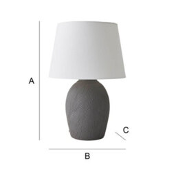 Valuelights Clint Linen Tapered Shade Grey Etched Hand Finished Ceramic Table Lamp With Bulb - thumbnail 6
