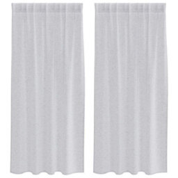 Berkfield Curtains With Curtains 2 Pcs Light Gray Polyester - thumbnail 2