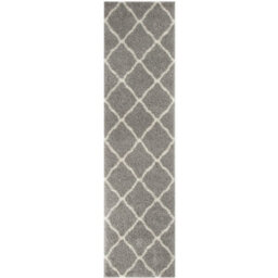 The Rugs Moroccan Shaggy Rugs And Runners Soft  High Pile Grey And Ivory Living Room Kitchen Hallway 710 - thumbnail 1